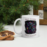 May cause neck damage white glossy mug - Beyond T-shirts